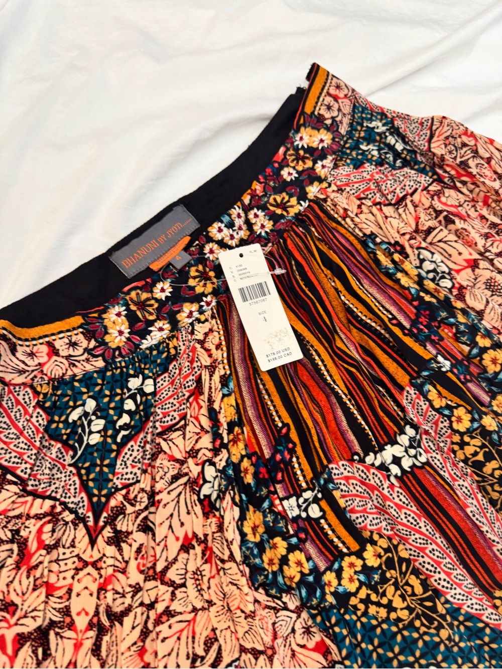 Anthropologie Bhanuni by Jyoti Allaire Beaded High Low Skirt Sz 4 NWT - Picture 2 of 7